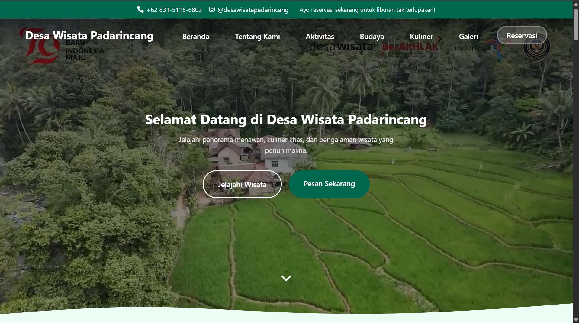 Desa Wisata Padarincang mempunyai website baru